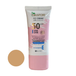 کرم ضد آفتاب رنگی نستور SPF 50 شماره 2 مدل ویتامین E ‌مناسب پوست‌های خشک حجم 50 میلی‌لیتر