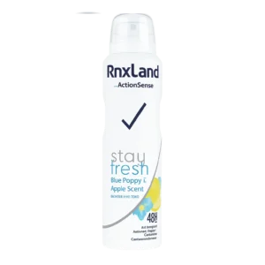 اسپری زنانه رنکسلند Rnxland رایحه Stay Fresh مدل Blue Poppy & Apple Scent حجم 150 میل